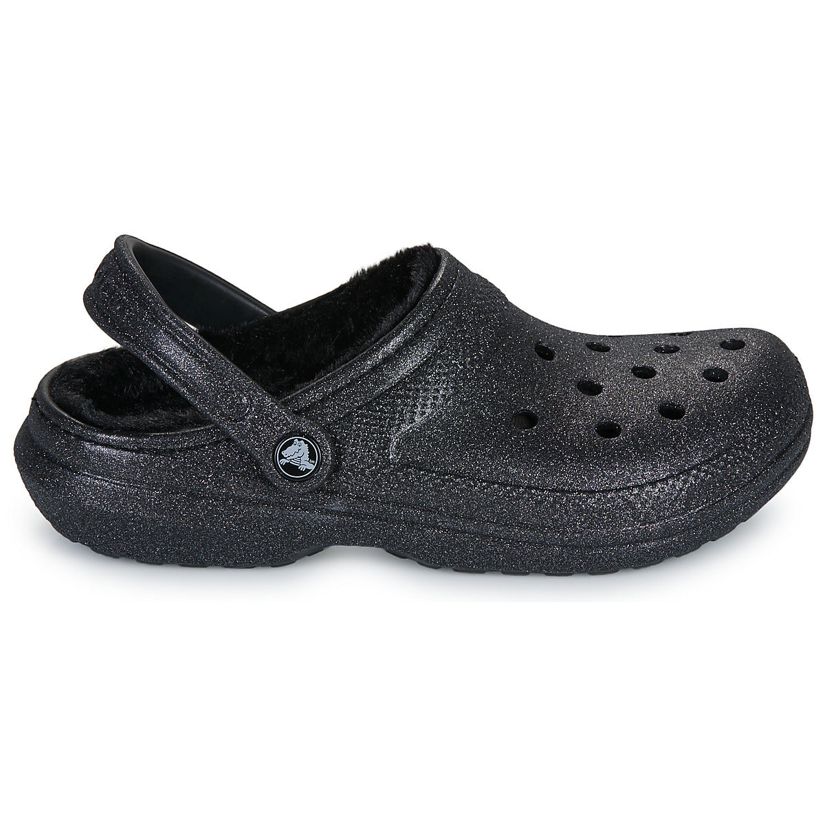 Scarpe Donna Crocs  Classic Fuzz Lined Glitter Clog  Nero