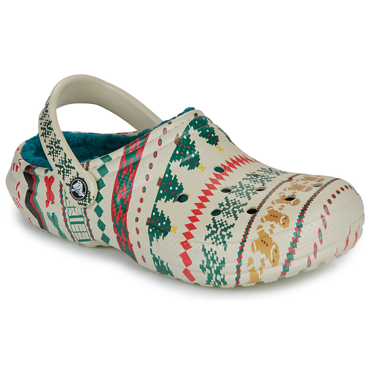 Scarpe Donna Crocs  Classic Lined Fair Isle Clog  Beige