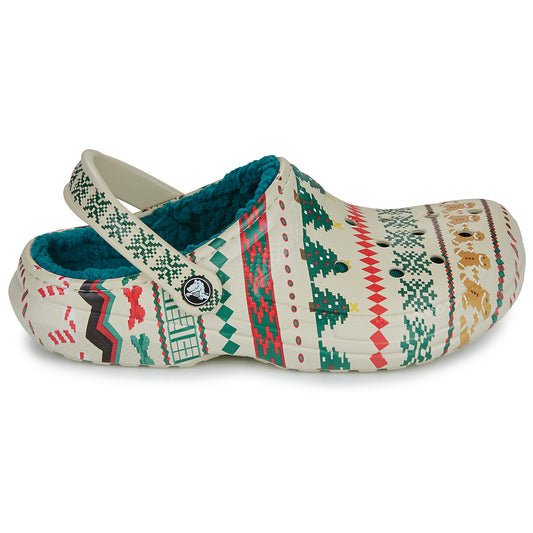 Scarpe Donna Crocs  Classic Lined Fair Isle Clog  Beige