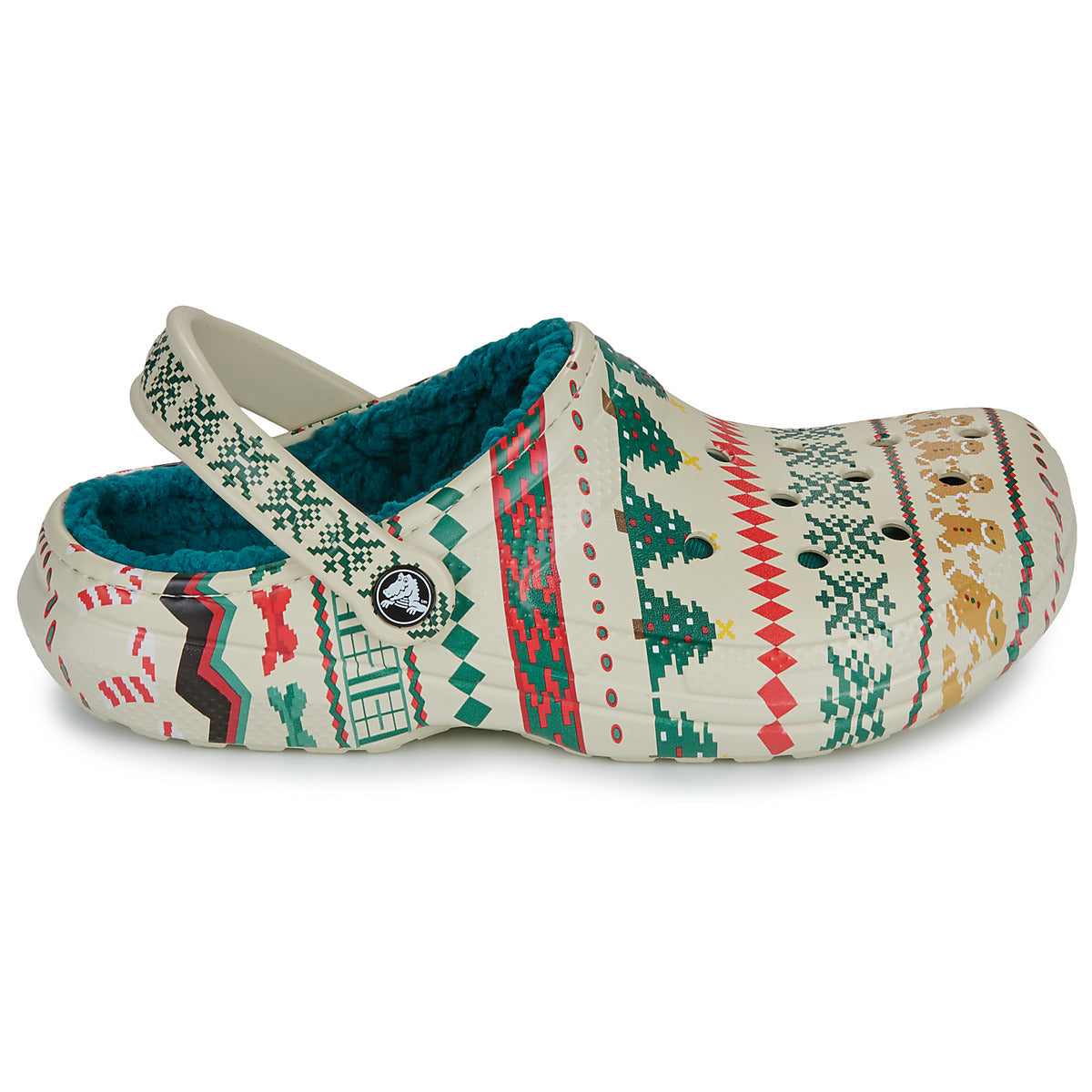 Scarpe Donna Crocs  Classic Lined Fair Isle Clog  Beige