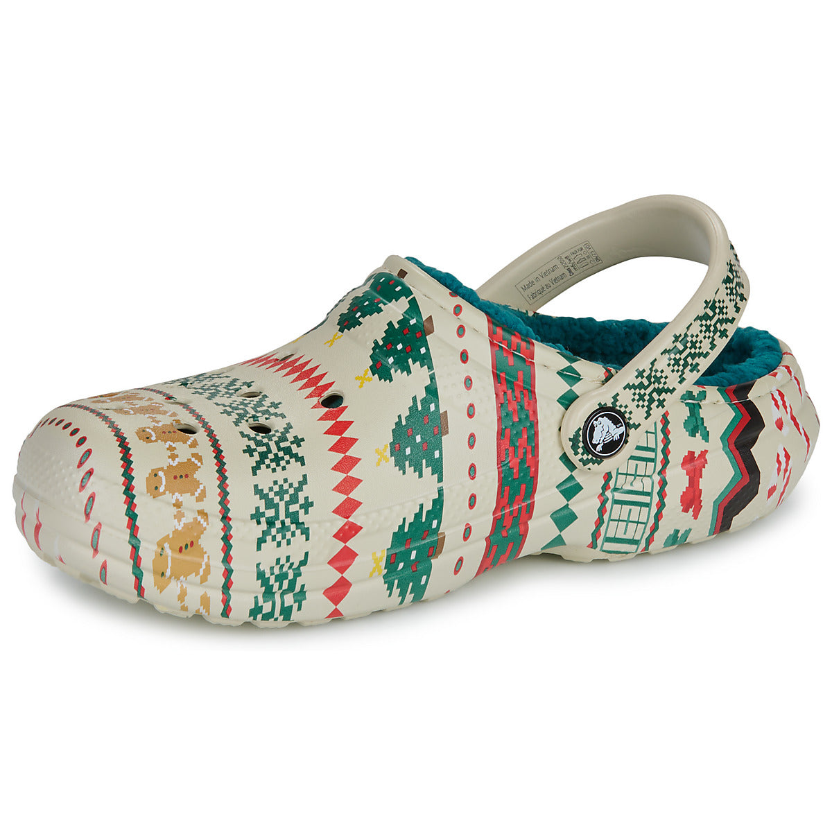 Scarpe Donna Crocs  Classic Lined Fair Isle Clog  Beige