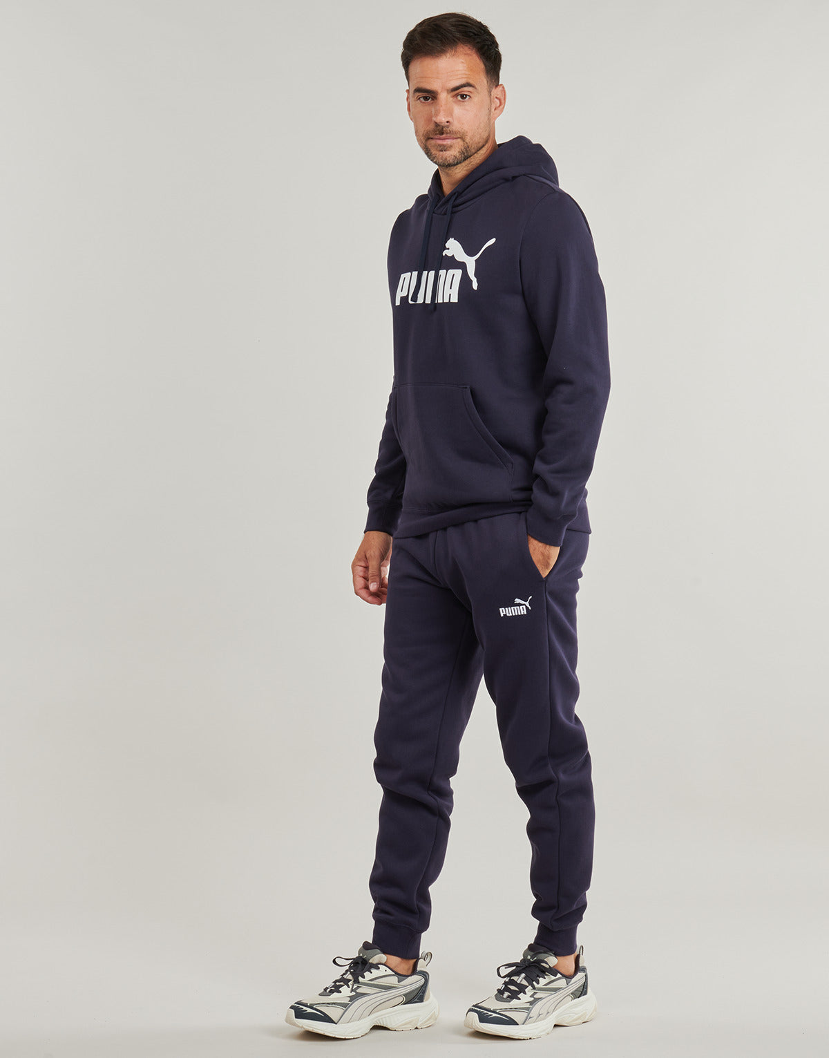 Felpa Uomo Puma  ESS No. 1 Logo Hoodie FL  Marine