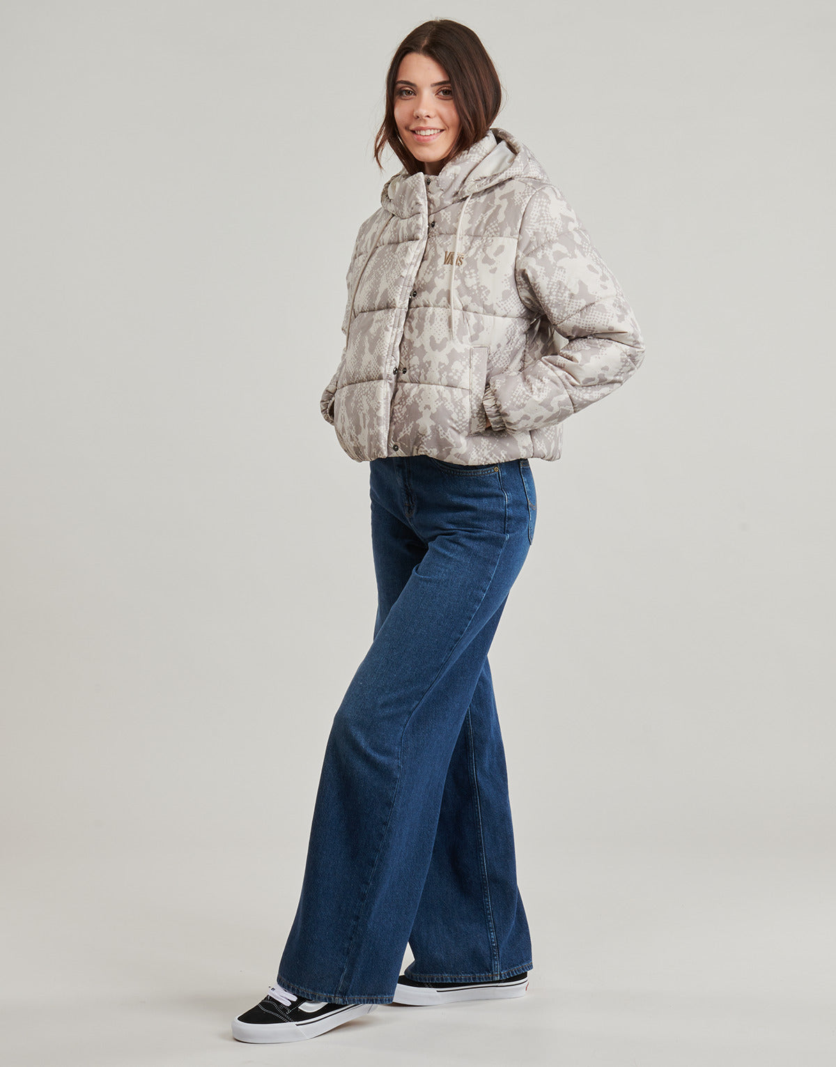 Piumino Donna Vans  MTE Hillgate AOP Cropped Puffer  Beige