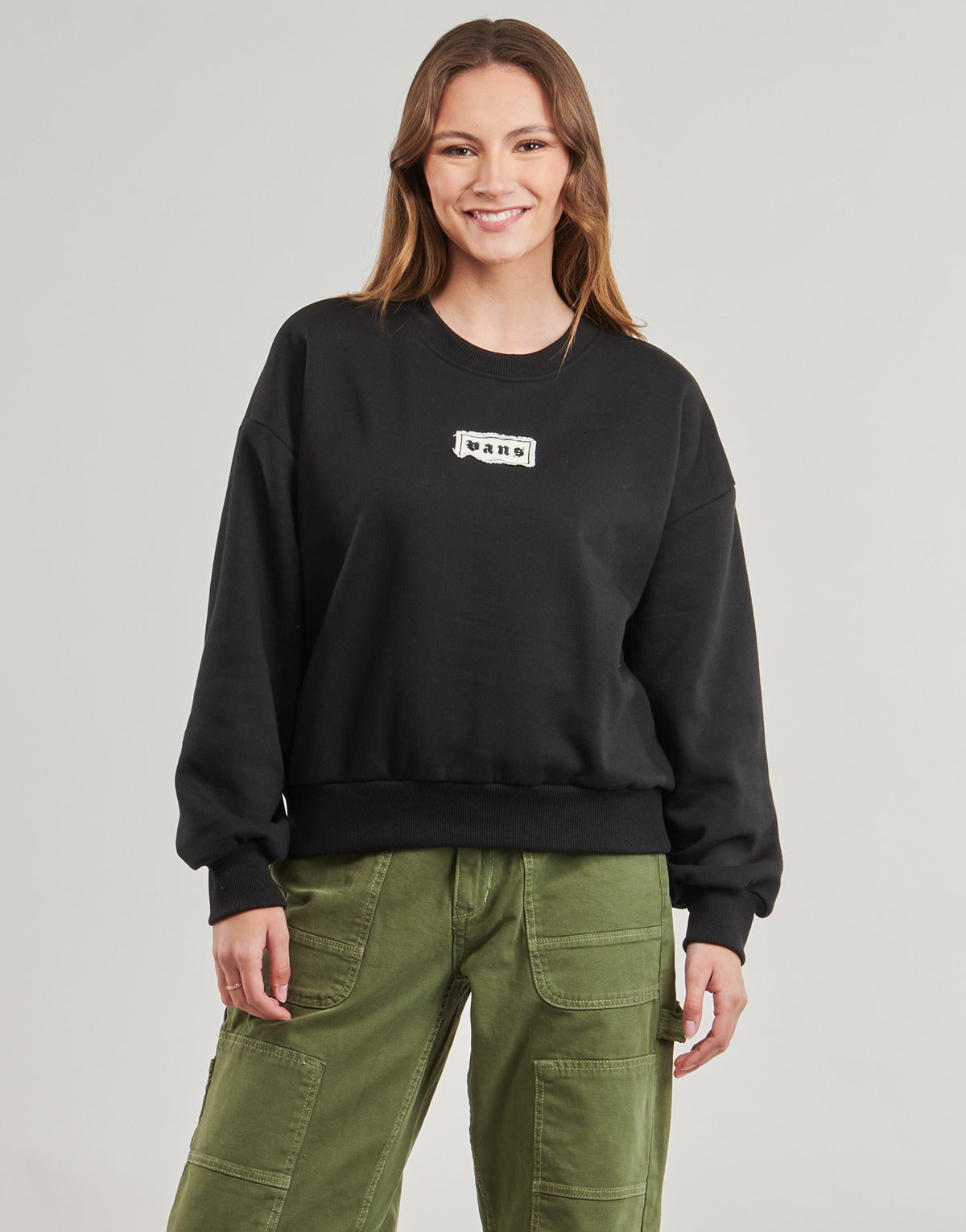 Felpa Donna Vans  W UPWORN RETRO CREW  Nero