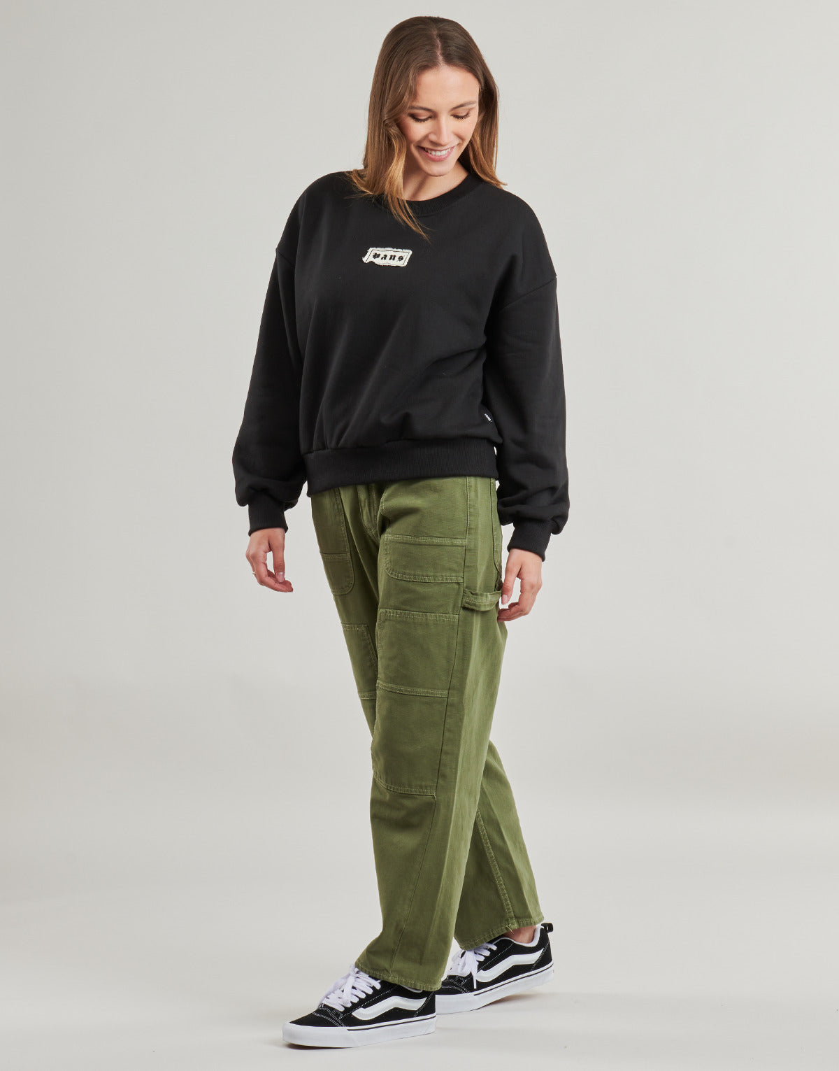 Felpa Donna Vans  W UPWORN RETRO CREW  Nero