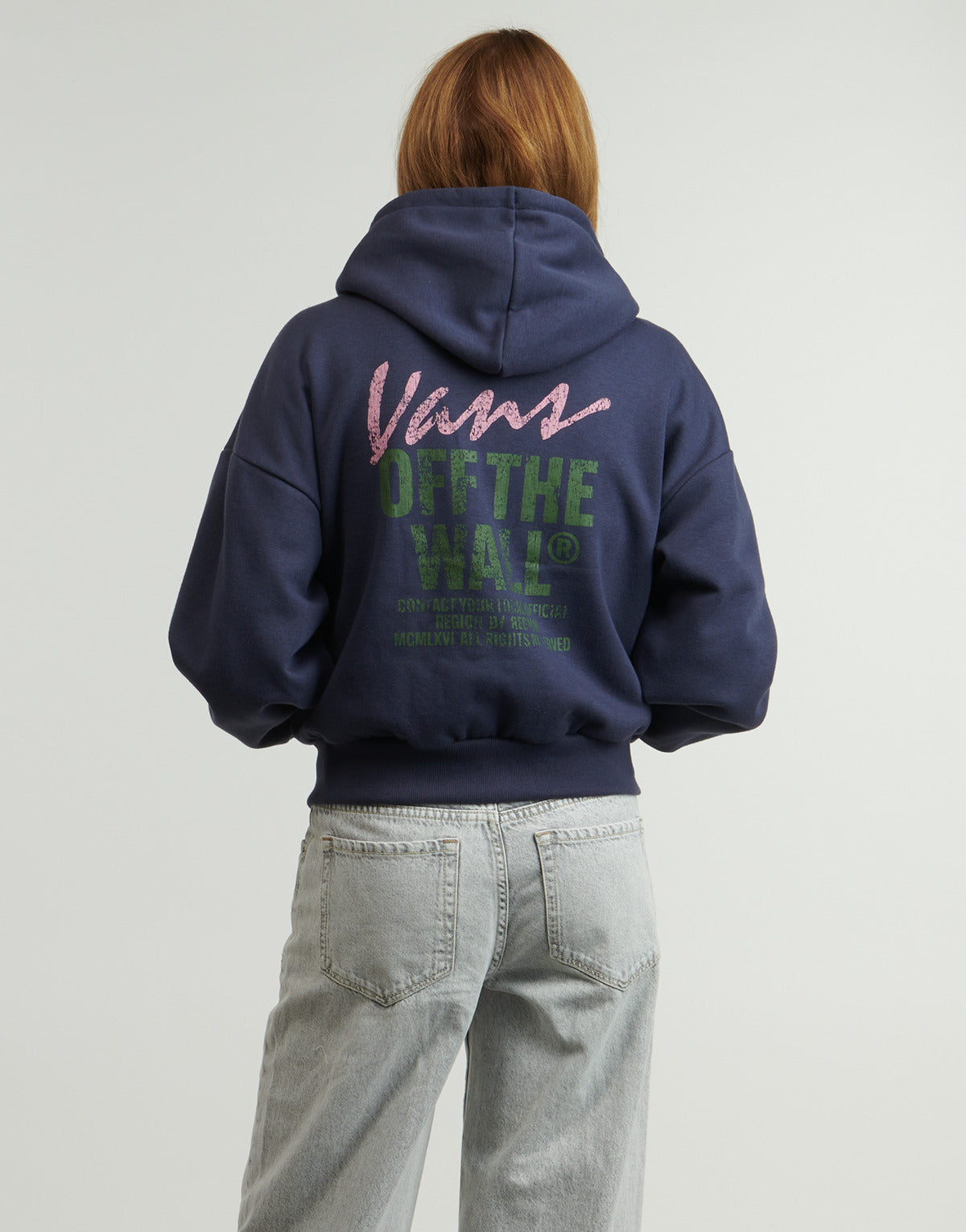 Felpa Donna Vans  Ladywall Retro Zip Hoodie  Blu