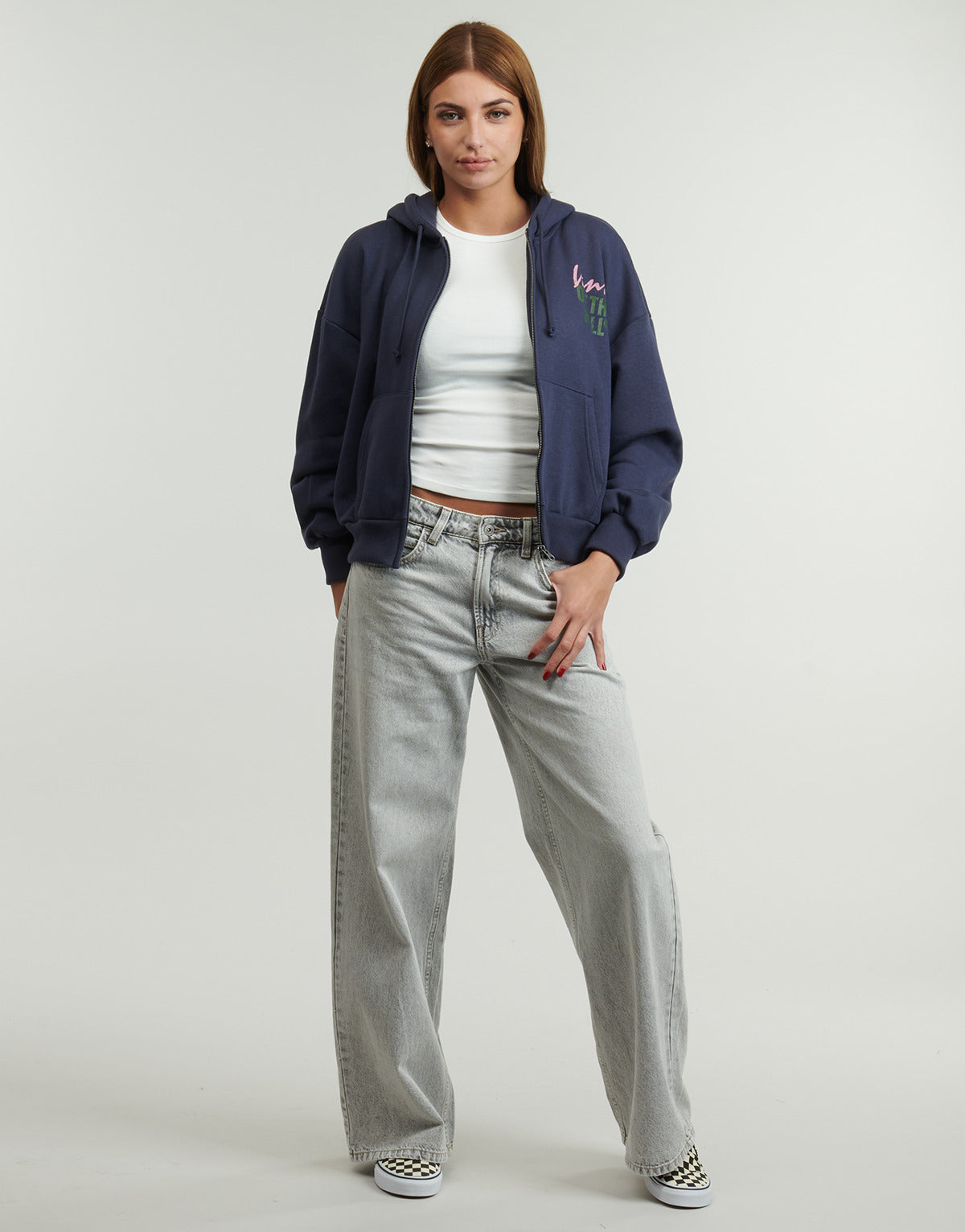 Felpa Donna Vans  Ladywall Retro Zip Hoodie  Blu