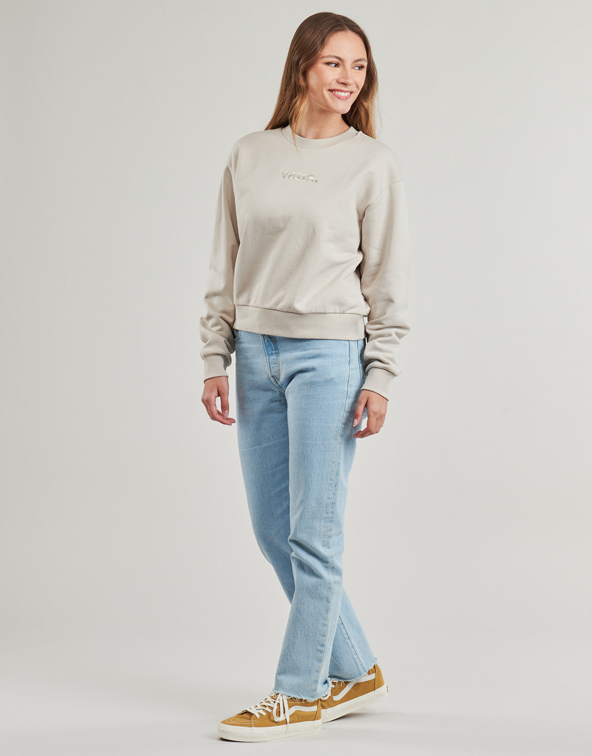 Felpa Donna Vans  W ESSENTIAL H-FT RLX CREW  Beige