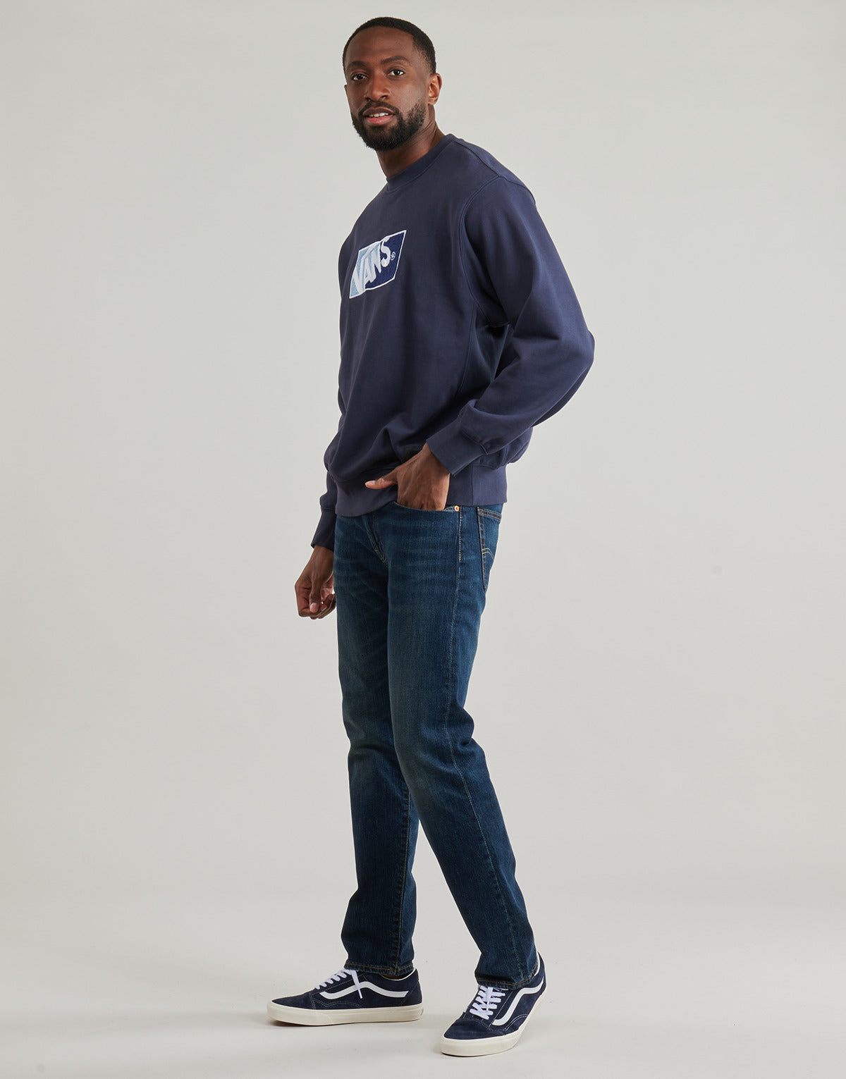 Felpa Uomo Vans  Original Standards 2-Tone Crew  Blu