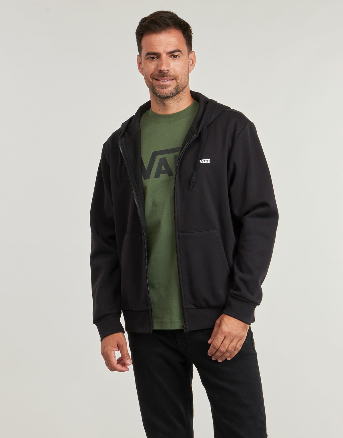 Felpa Uomo Vans  LEFT CHEST FZ PO  Nero