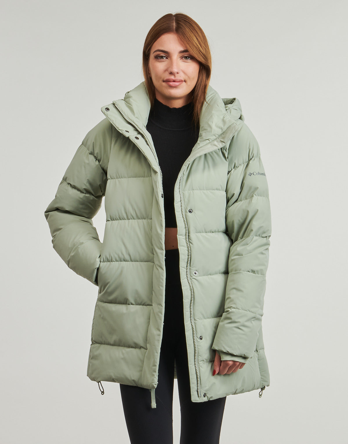 Piumino Donna Columbia  AMAZE PUFF MID HOODED JACKET  Verde