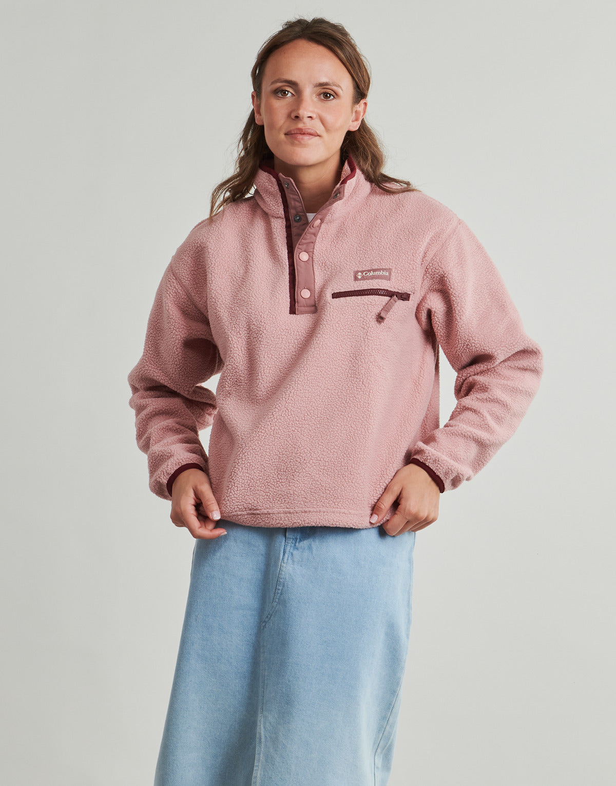 Felpa Donna Columbia  HELVETIA II CROPPED HALF SNAP FLEECE  Rosa