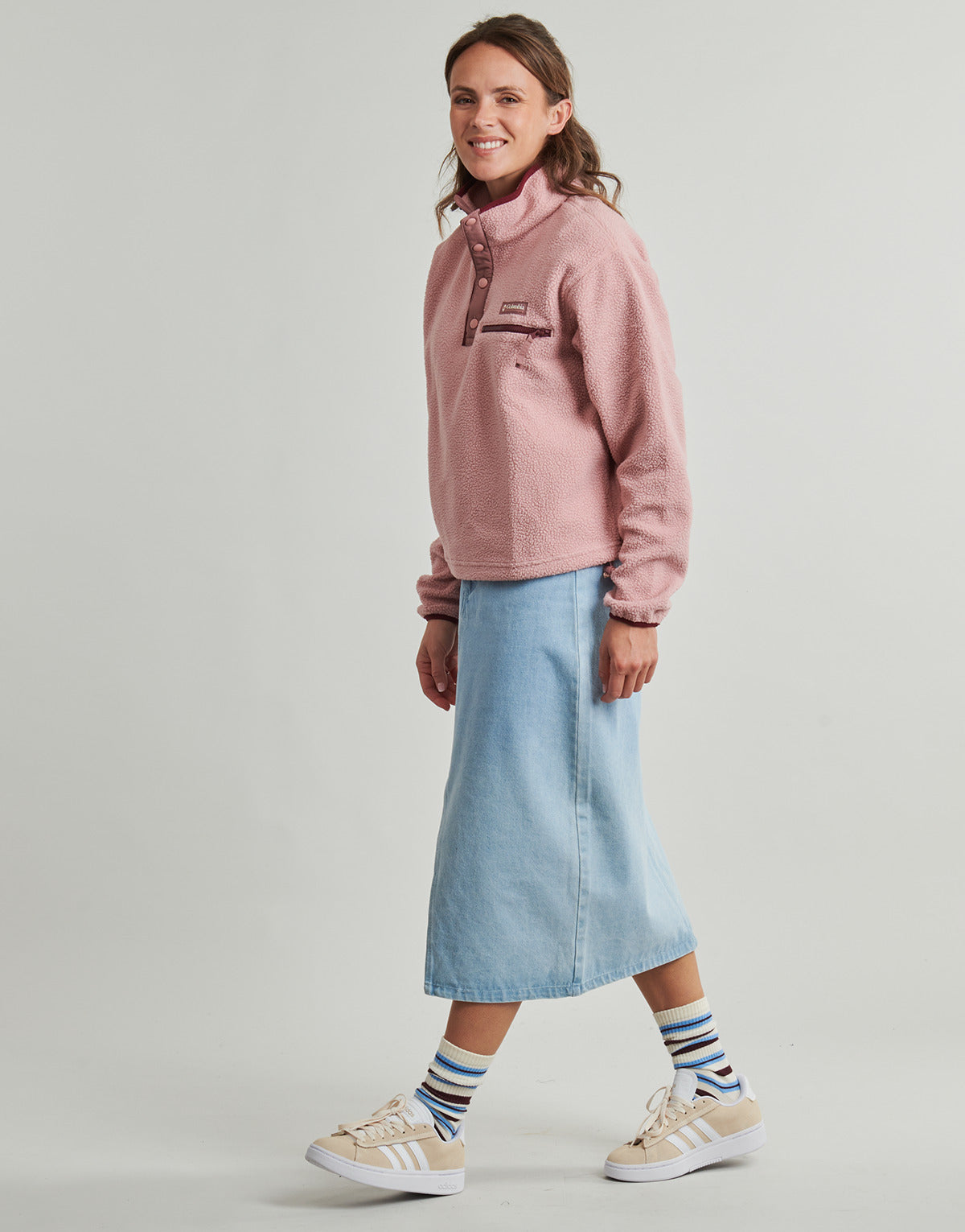 Felpa Donna Columbia  HELVETIA II CROPPED HALF SNAP FLEECE  Rosa