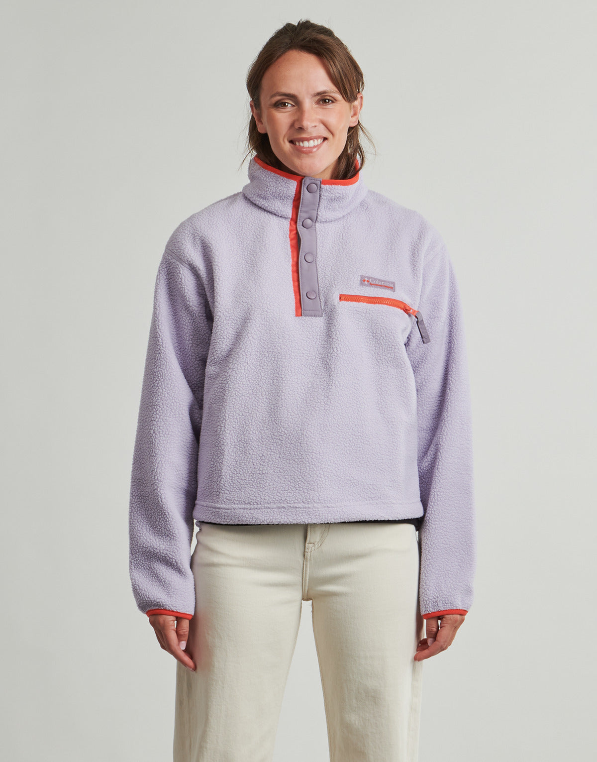 Felpa Donna Columbia  HELVETIA II CROPPED HALF SNAP FLEECE  Viola