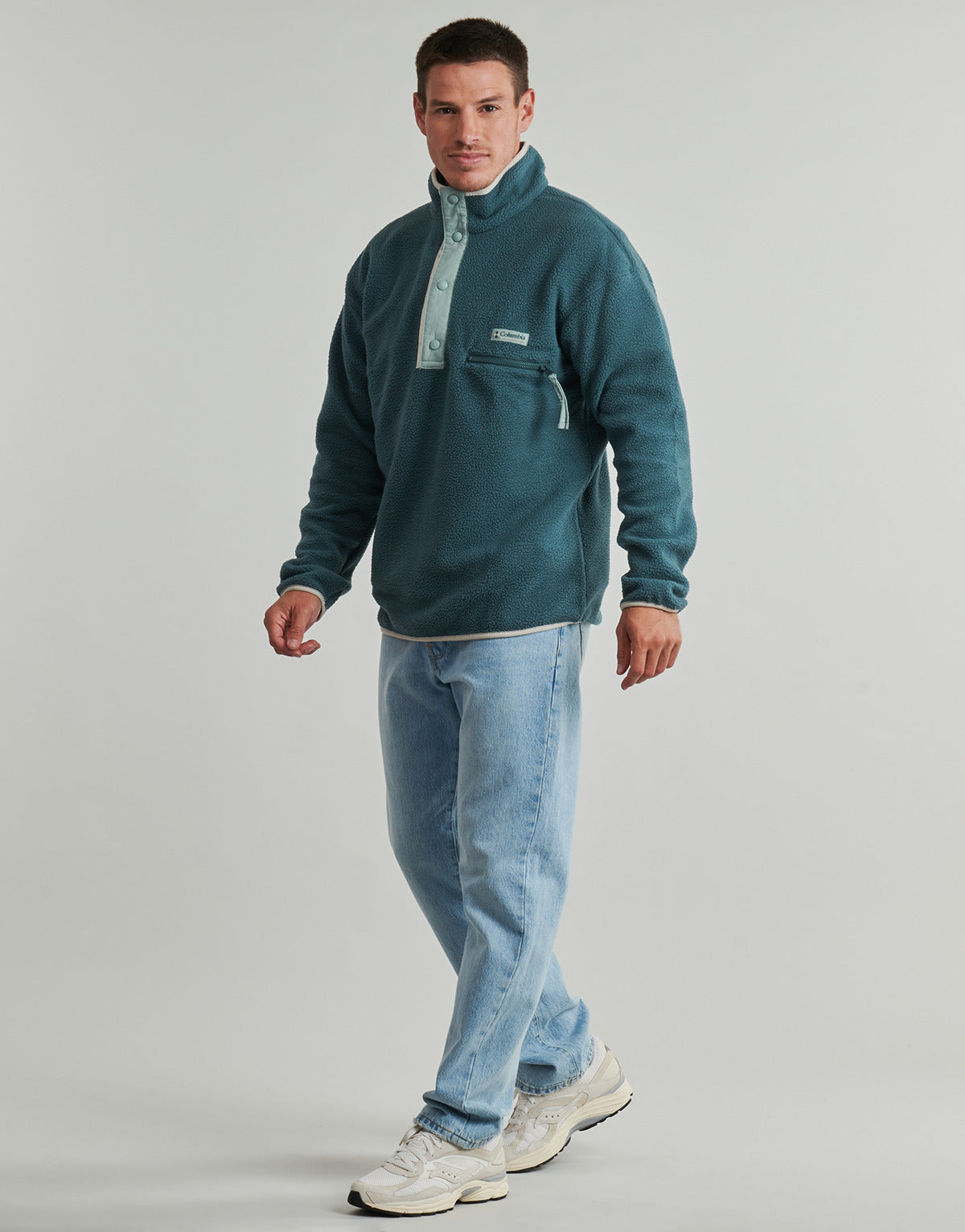 Felpa Uomo Columbia  HELVETIA II HALF SNAP FLEECE  Blu