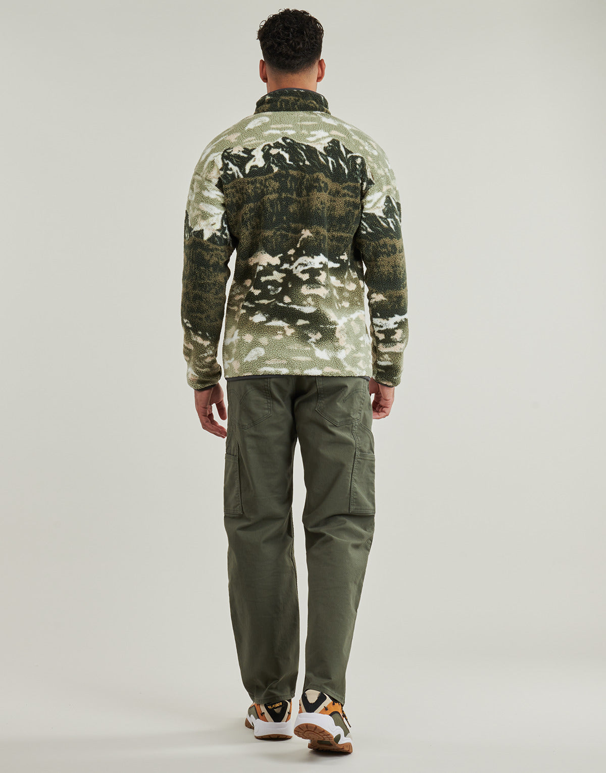 Felpa Uomo Columbia  HELVETIA II PRINTED HALF SNAP FLEECE  Kaki