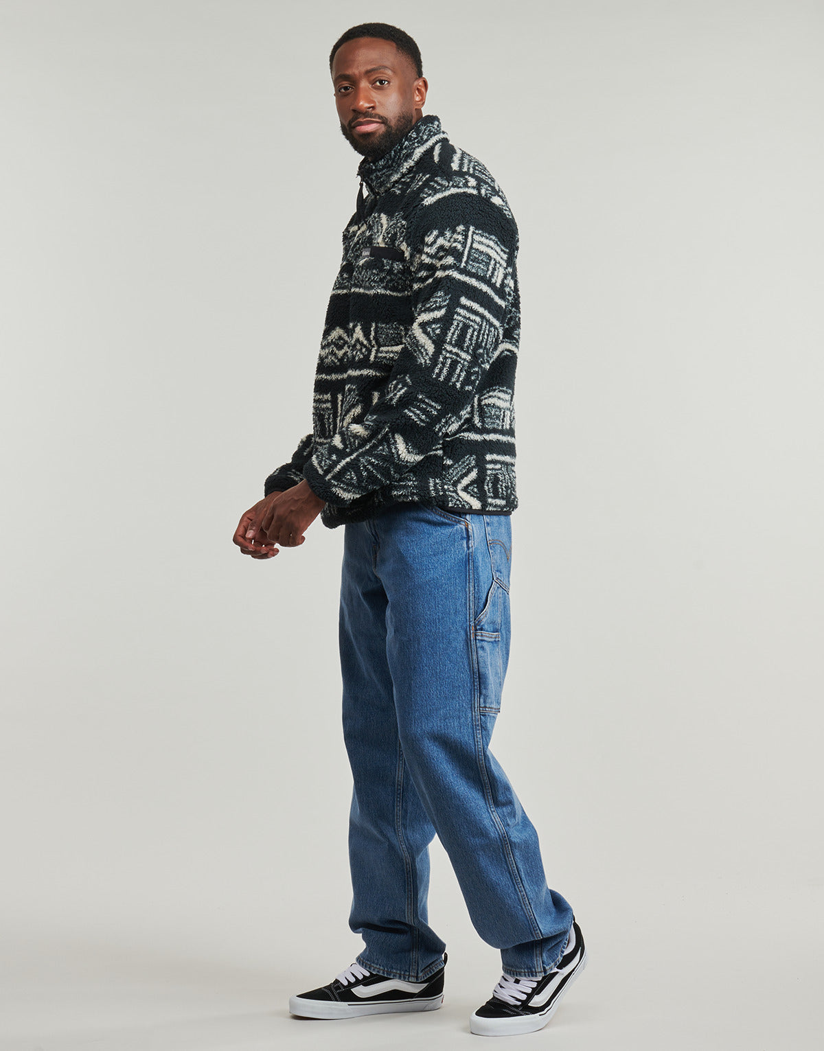 Felpa Uomo Columbia  RUGGED RIDGE HIGH PILE HALF ZIP  Nero