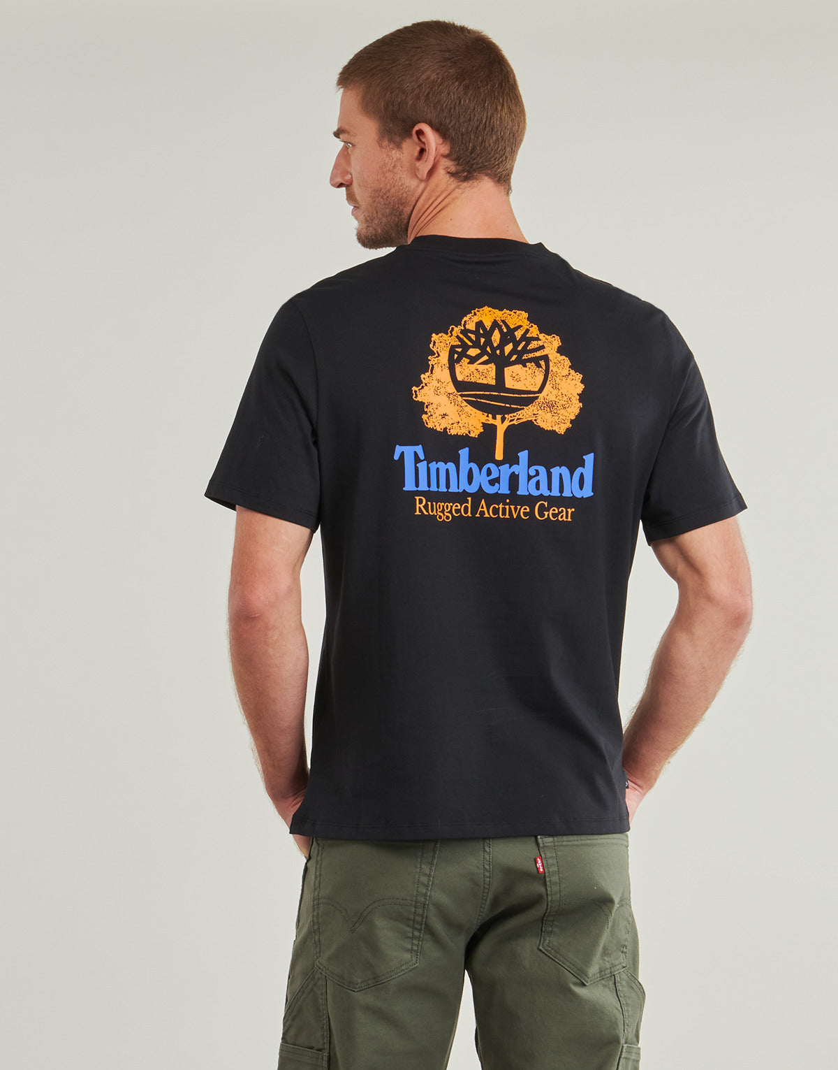 T-shirt Uomo Timberland  Rugged Active Gear Back Graphic Tee  Nero