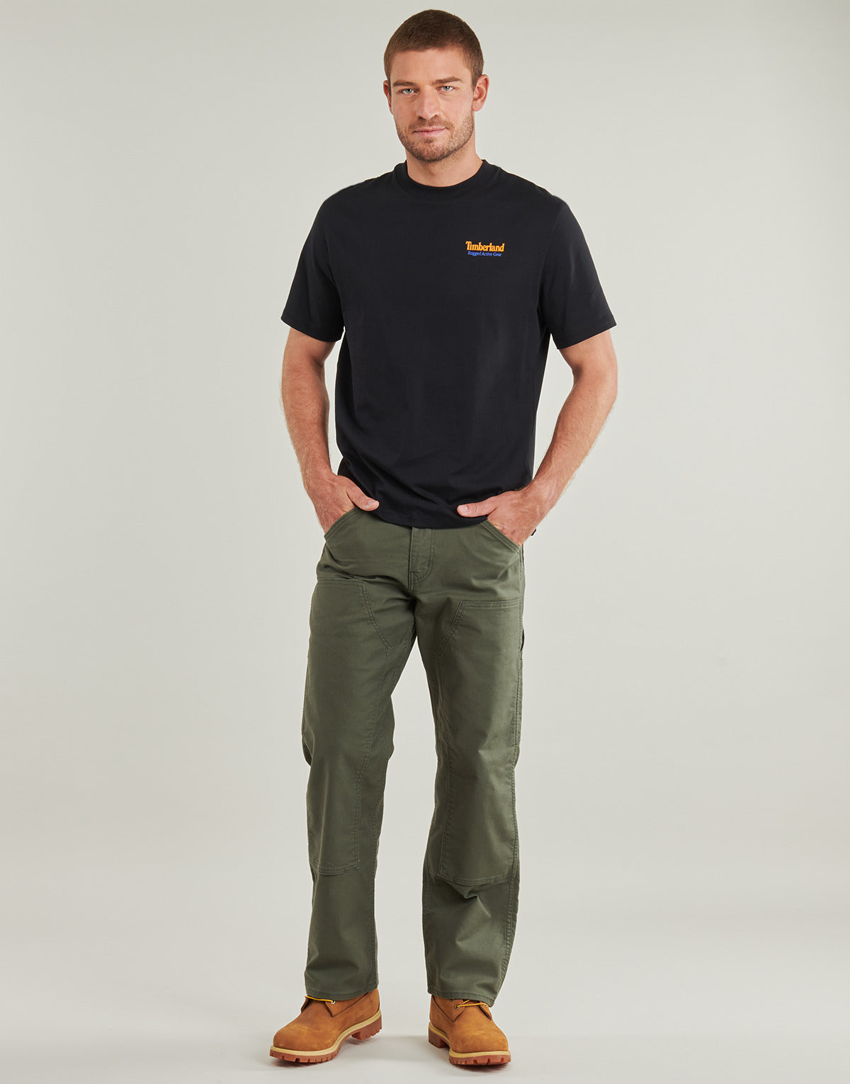 T-shirt Uomo Timberland  Rugged Active Gear Back Graphic Tee  Nero