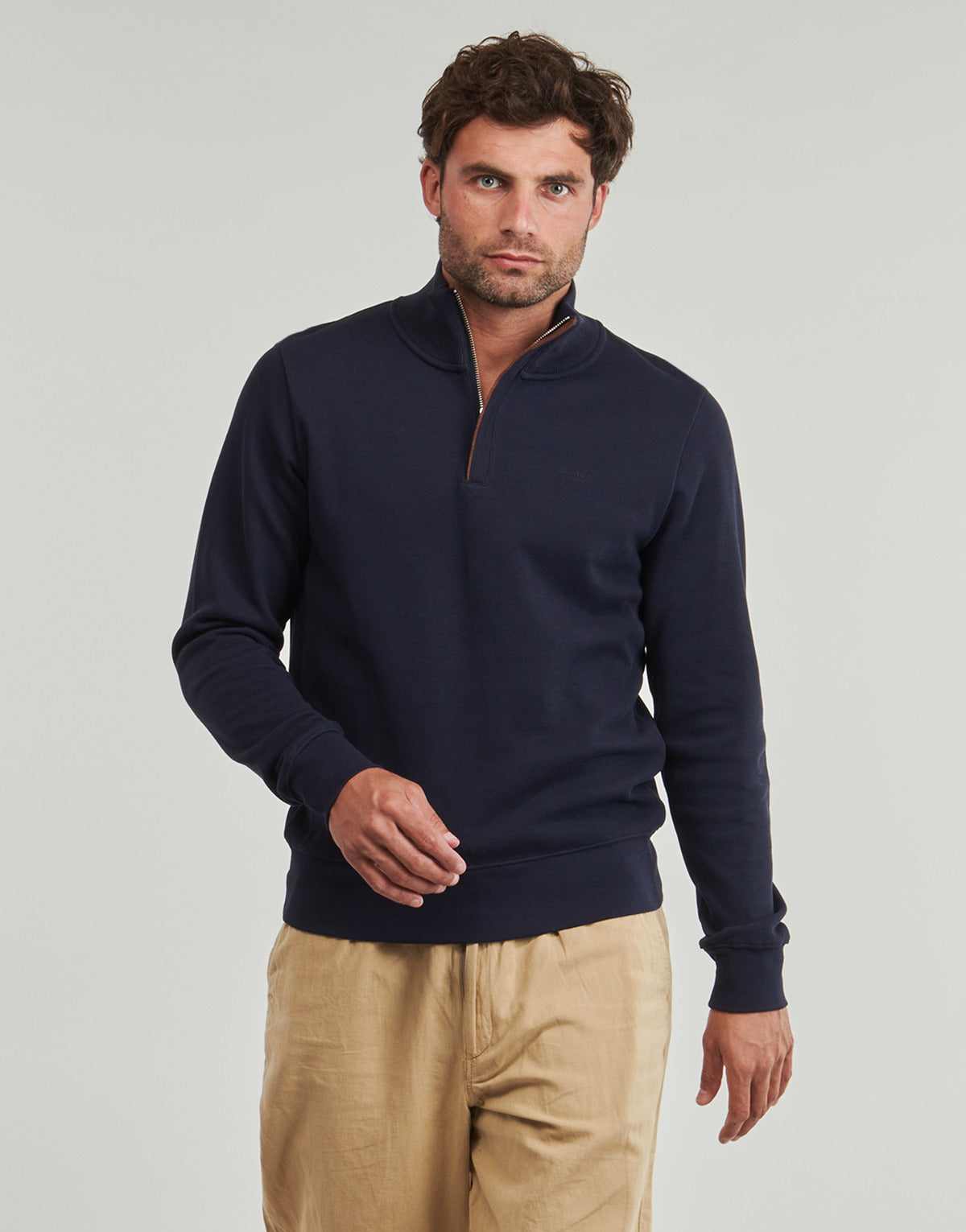 Maglione Uomo Gant  SACKER RIB HALF ZIP  Blu