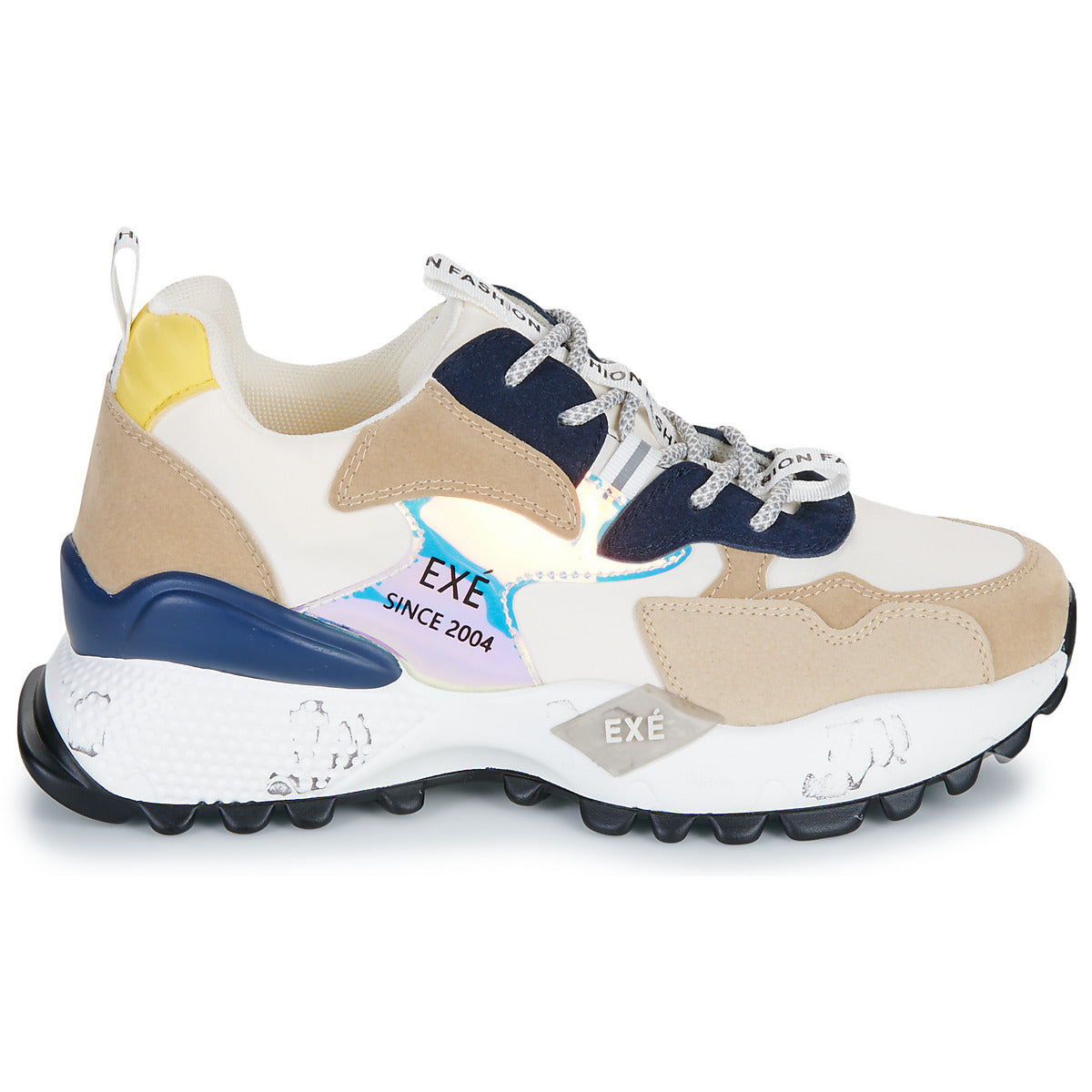 Sneakers basse Donna Exé Shoes  19V03-1-PU-BEIGE-BLACK  Beige