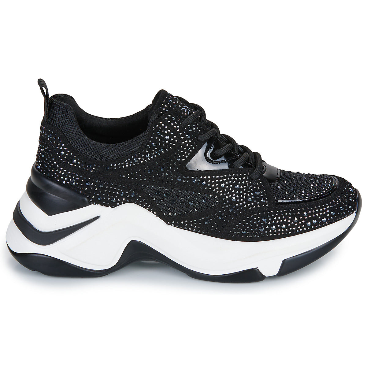 Sneakers basse Donna Exé Shoes 106-52EX21-STRASS-BLACK-WHITE