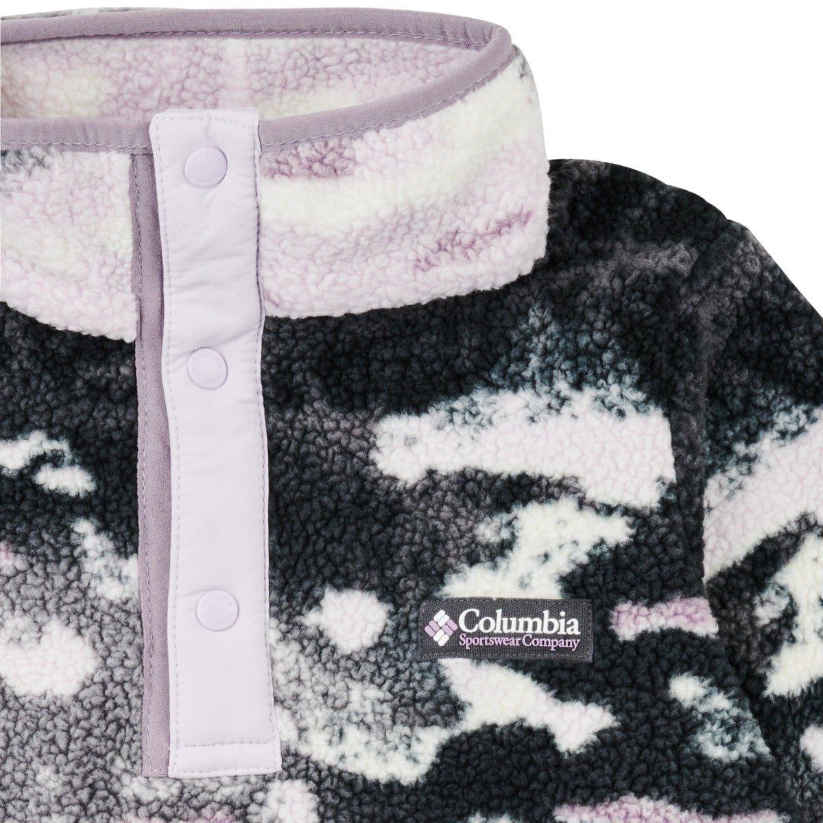 Felpa bambina ragazza Columbia  HELVETIA II PRINTED HALF SNAP FLEECE  Viola