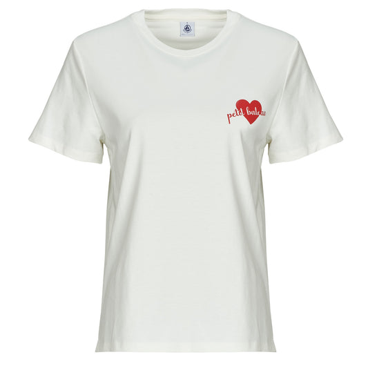T-shirt Donna Petit Bateau MC COL ROND Bianco