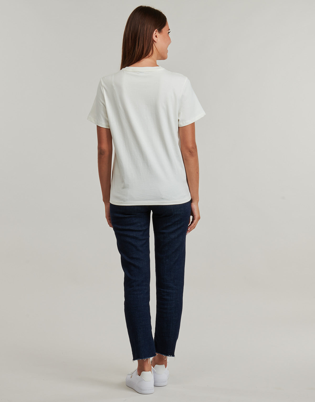 T-shirt Donna Petit Bateau  MC COL ROND  Bianco