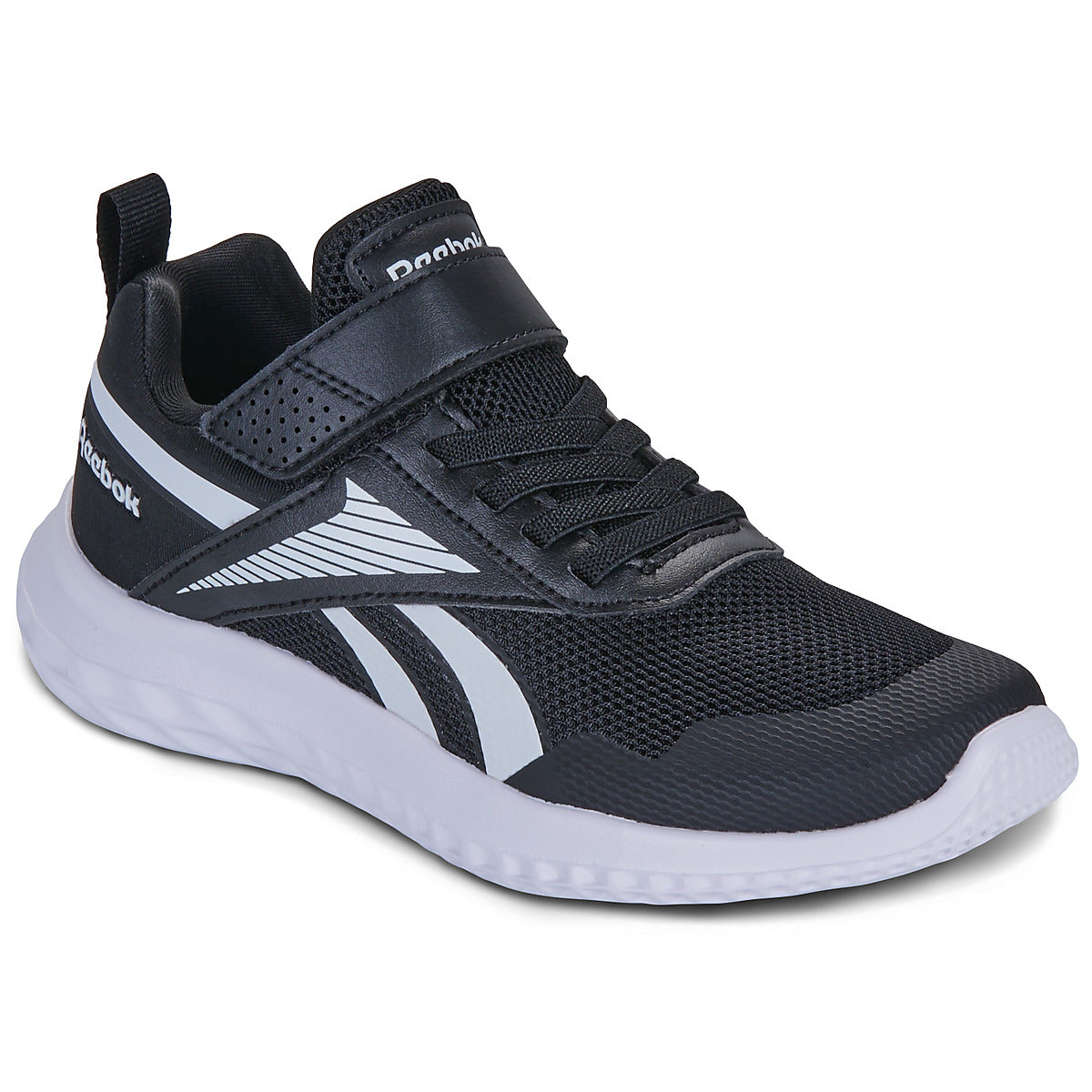 Scarpe bambini ragazzo Reebok Sport  RUSH RUNNER 5 ELASTIC LACE   TOP STRAP  Nero