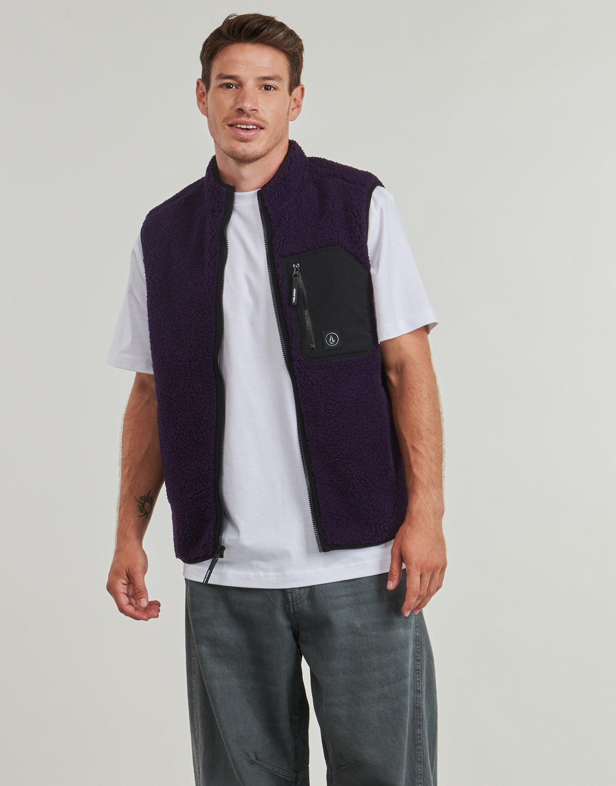 Felpa Uomo Volcom  MUZZER FUZZAR VEST  Viola
