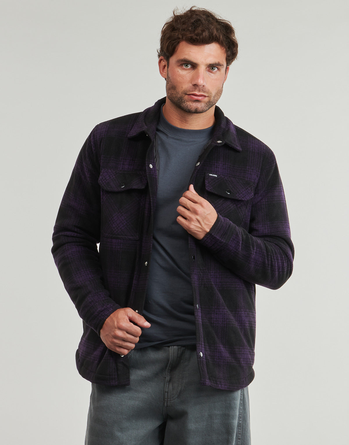 Camicia a maniche lunghe Uomo Volcom  BOWERED FLEECE LS  Viola