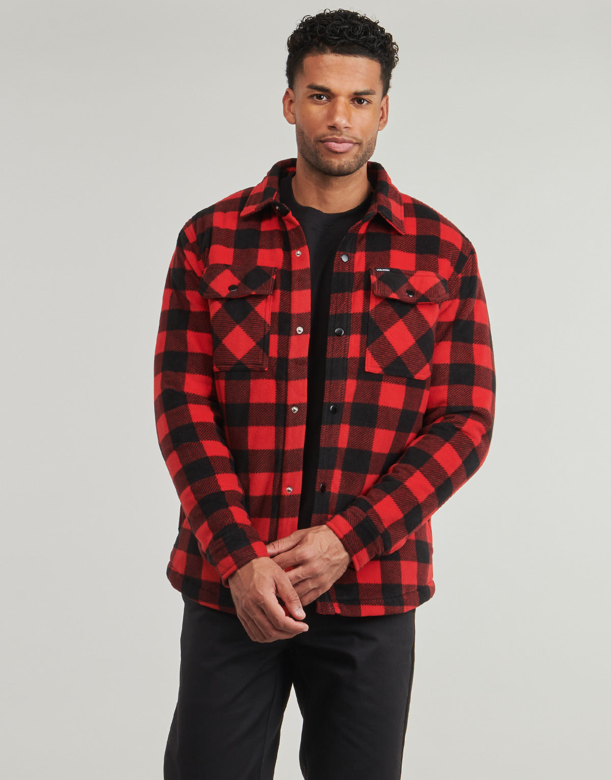 Camicia a maniche lunghe Uomo Volcom  BOWERED FLEECE LS  Rosso