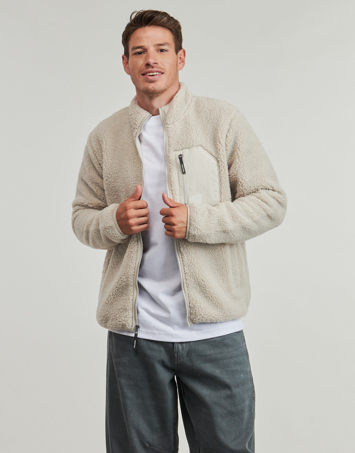 Felpa Uomo Volcom  MUZZER FUZZAR ZIP  Beige