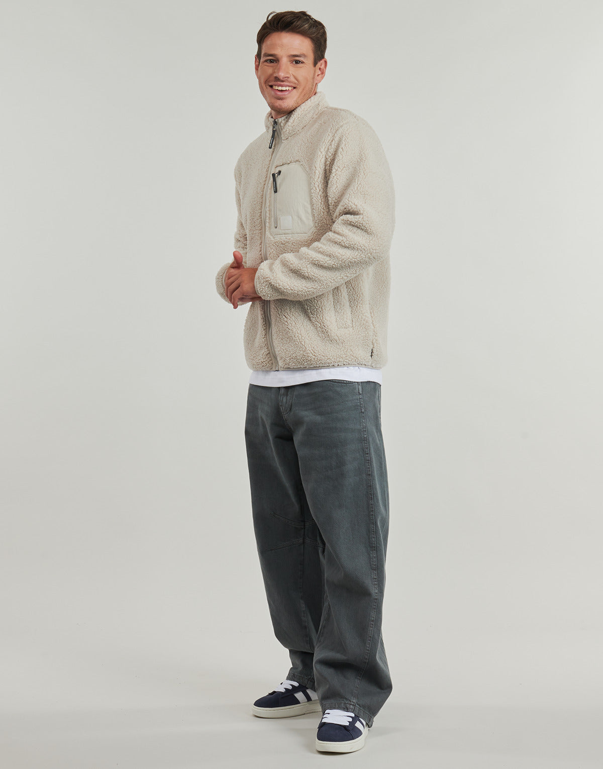 Felpa Uomo Volcom  MUZZER FUZZAR ZIP  Beige