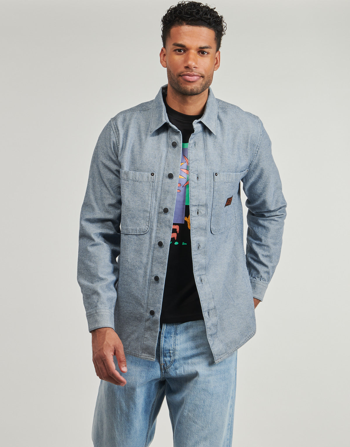 Camicia a maniche lunghe Uomo Volcom  LEVELSTONE LS  Blu