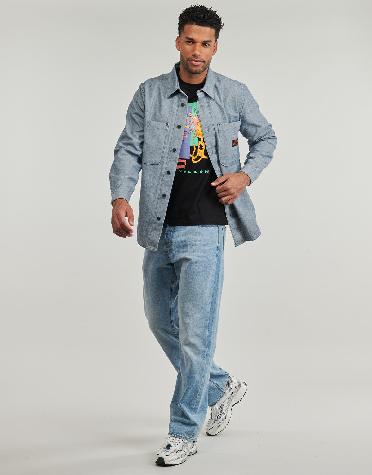 Camicia a maniche lunghe Uomo Volcom  LEVELSTONE LS  Blu