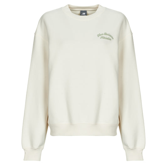 Felpa Donna New Balance  LINEAR HERITAGE FLEECE CREW  Beige