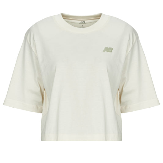 T-shirt Donna New Balance  LINEAR HERITAGE RELAXED T-SHIRT  Beige