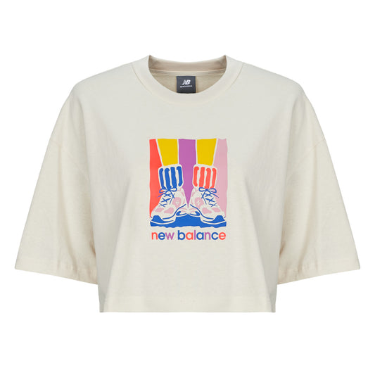 T-shirt Donna New Balance  ATHLETICS GRADIENT SHOES T-SHIRT  Beige