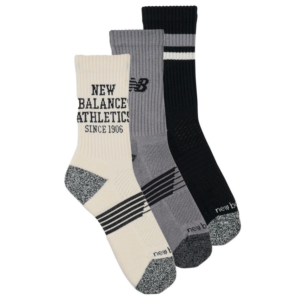Calze sportive Uomo New Balance  ACTIVE LIFESTYLE GRAPHIC CREW SOCKS 3 PACKS  Grigio
