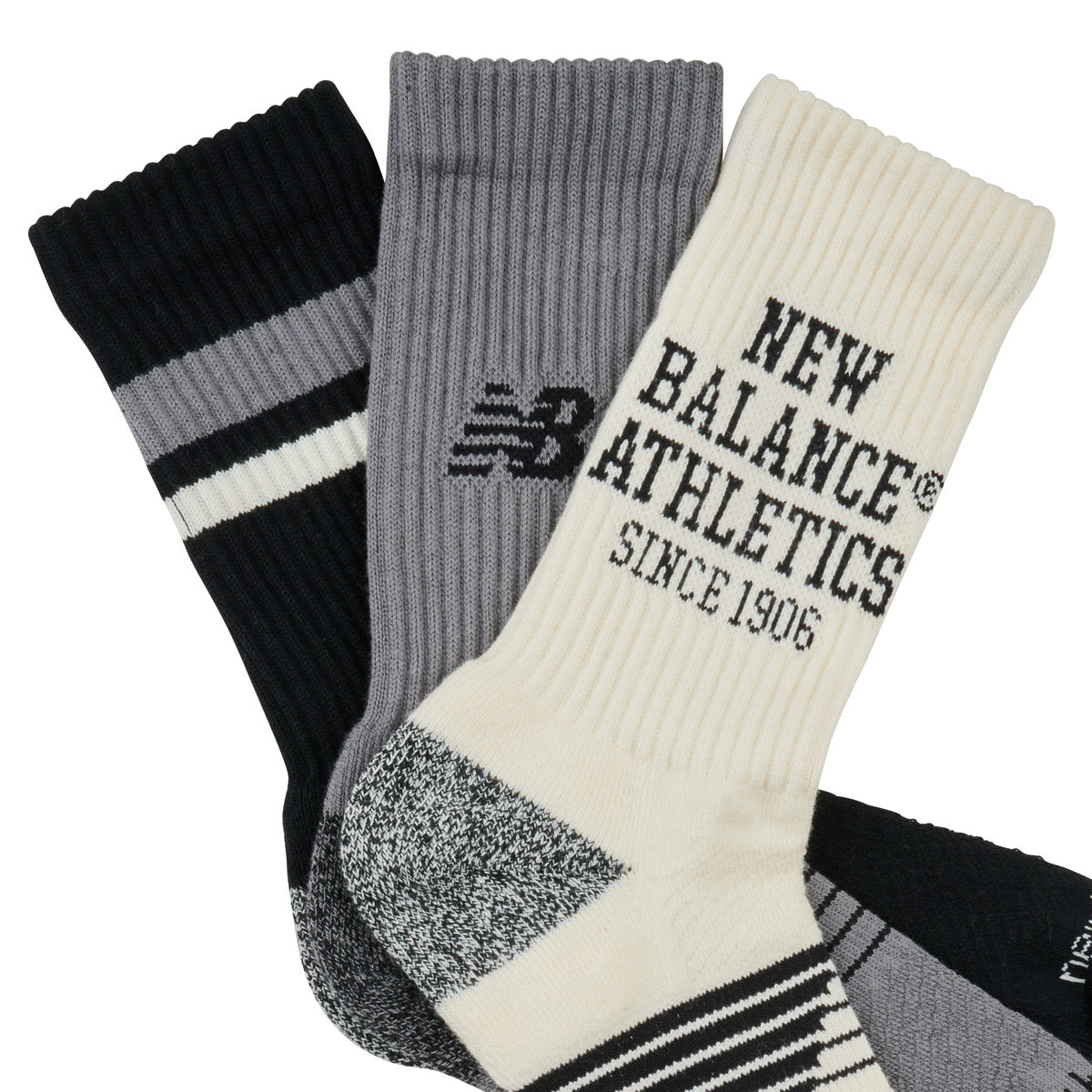 Calze sportive Uomo New Balance  ACTIVE LIFESTYLE GRAPHIC CREW SOCKS 3 PACKS  Grigio