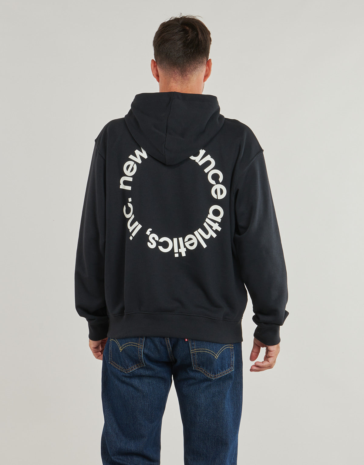 Felpa Uomo New Balance CIRCULAR LOGO HOODIE Nero