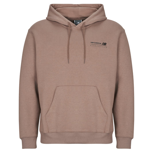 Felpa Uomo New Balance  LINEAR GRAPHIC FLEECE HOODIE  Marrone