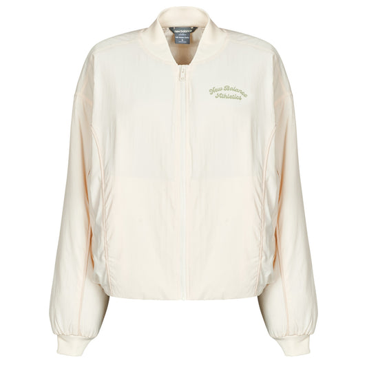 Giubbotto Donna New Balance  LINEAR HERITAGE WOVEN BOMBER JACKET  Beige