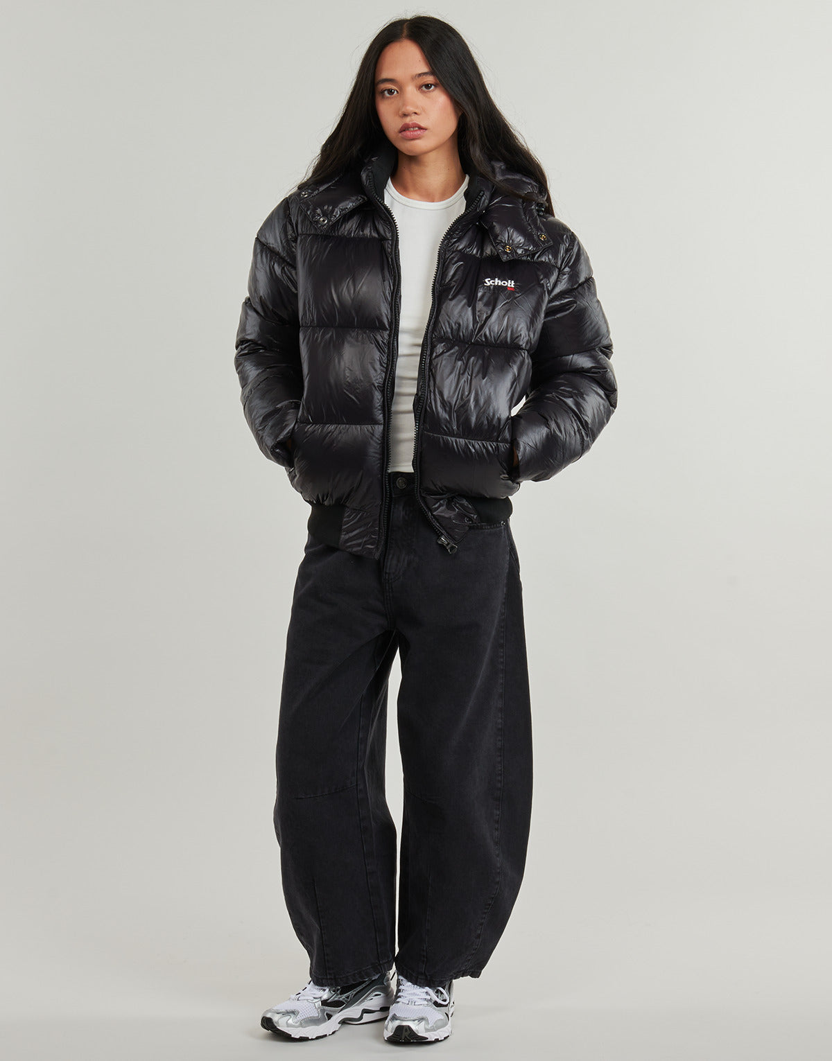 Piumino Uomo Schott  -  Nero