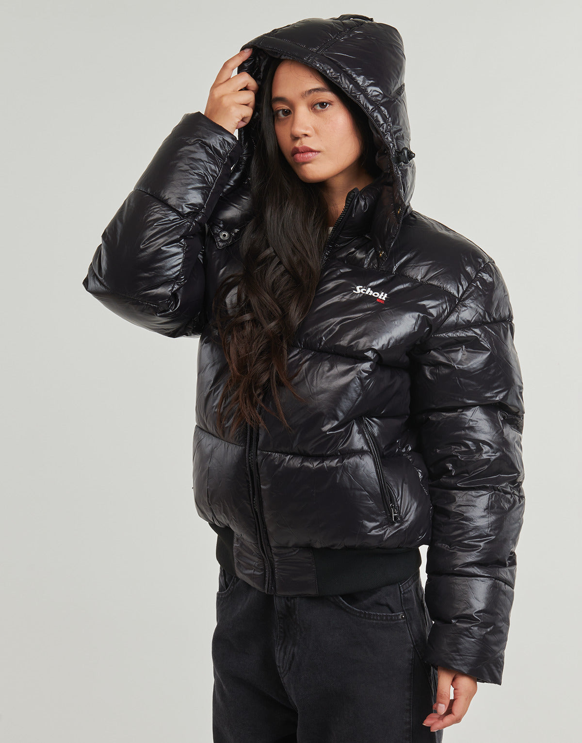 Piumino Uomo Schott  -  Nero