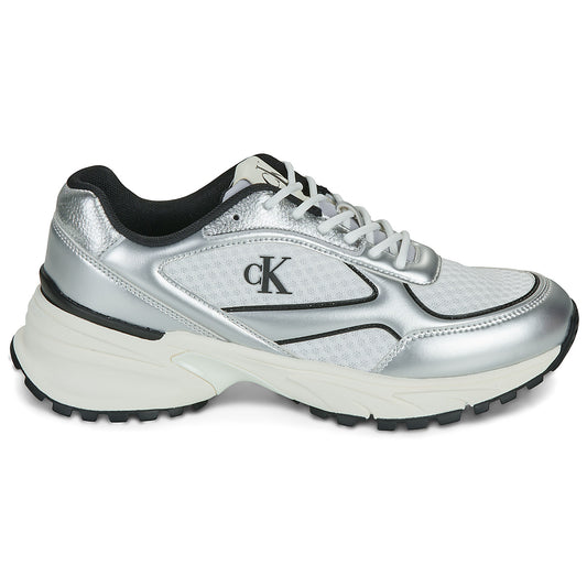 Sneakers basse Donna Calvin Klein Jeans  HIKE RUNNER LACE UP MESH MIX MET  Grigio