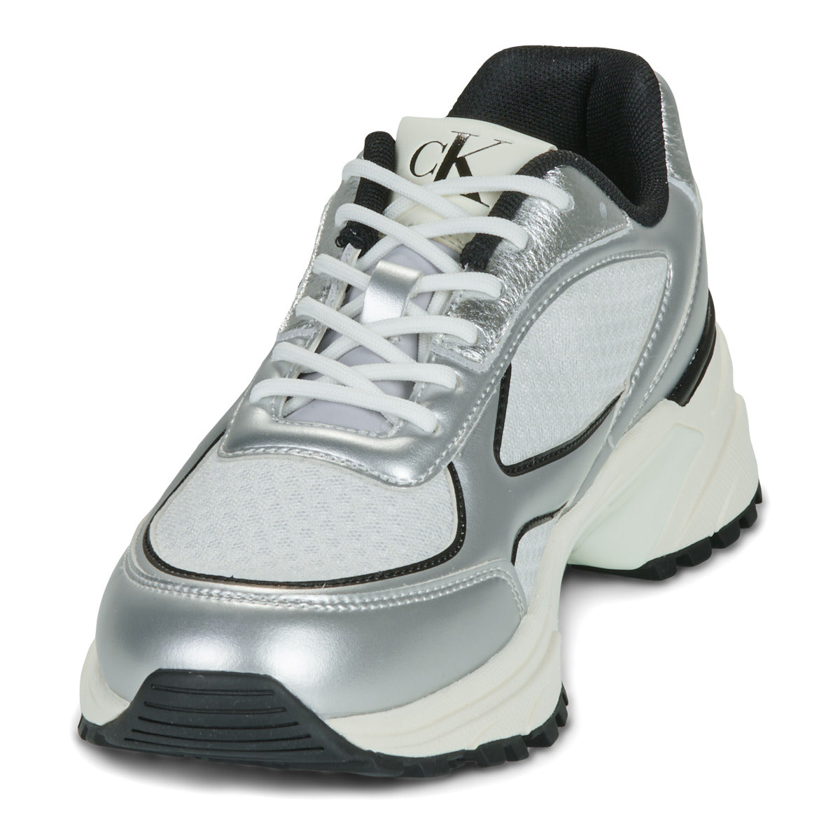 Sneakers basse Donna Calvin Klein Jeans  HIKE RUNNER LACE UP MESH MIX MET  Grigio