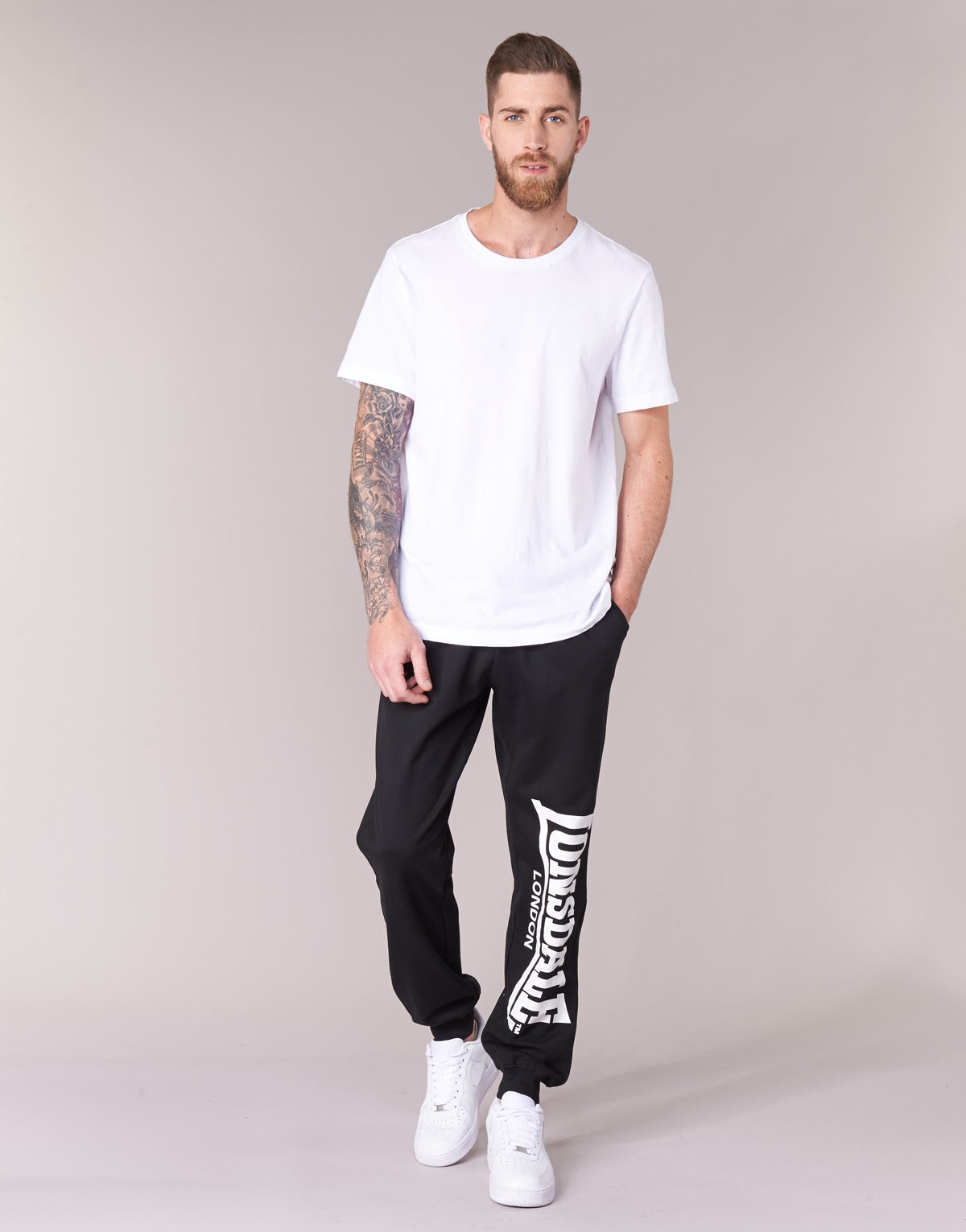 Pantaloni Sportivi Uomo Lonsdale LARGE LOGO Nero